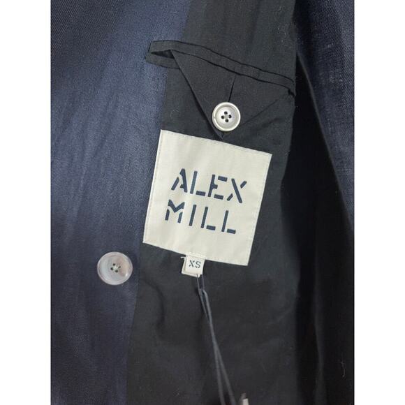 B46 Alex Mill Double Breasted Blazer Linen Womens XS Parisian Chic Lazy Luxury - Picture 8 of 10
